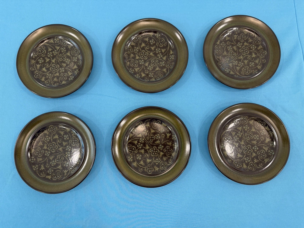 Set of 6 Vintage Franciscan Earthenware Madeira pattern 6.75" bread plates